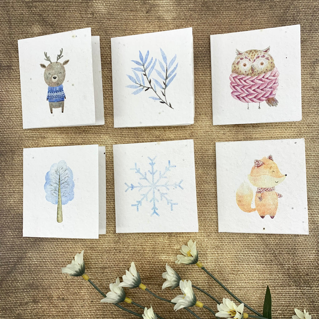 Seed paper plantable Mini - Gift Cards from our "i-grow" collection : Set of 6