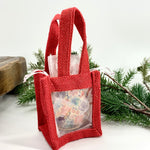 PETITE XS Jute Gift Bags, Reusable Bags : Red