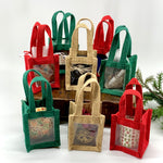 PETITE XS Jute Gift Bags, Reusable Bags : Red