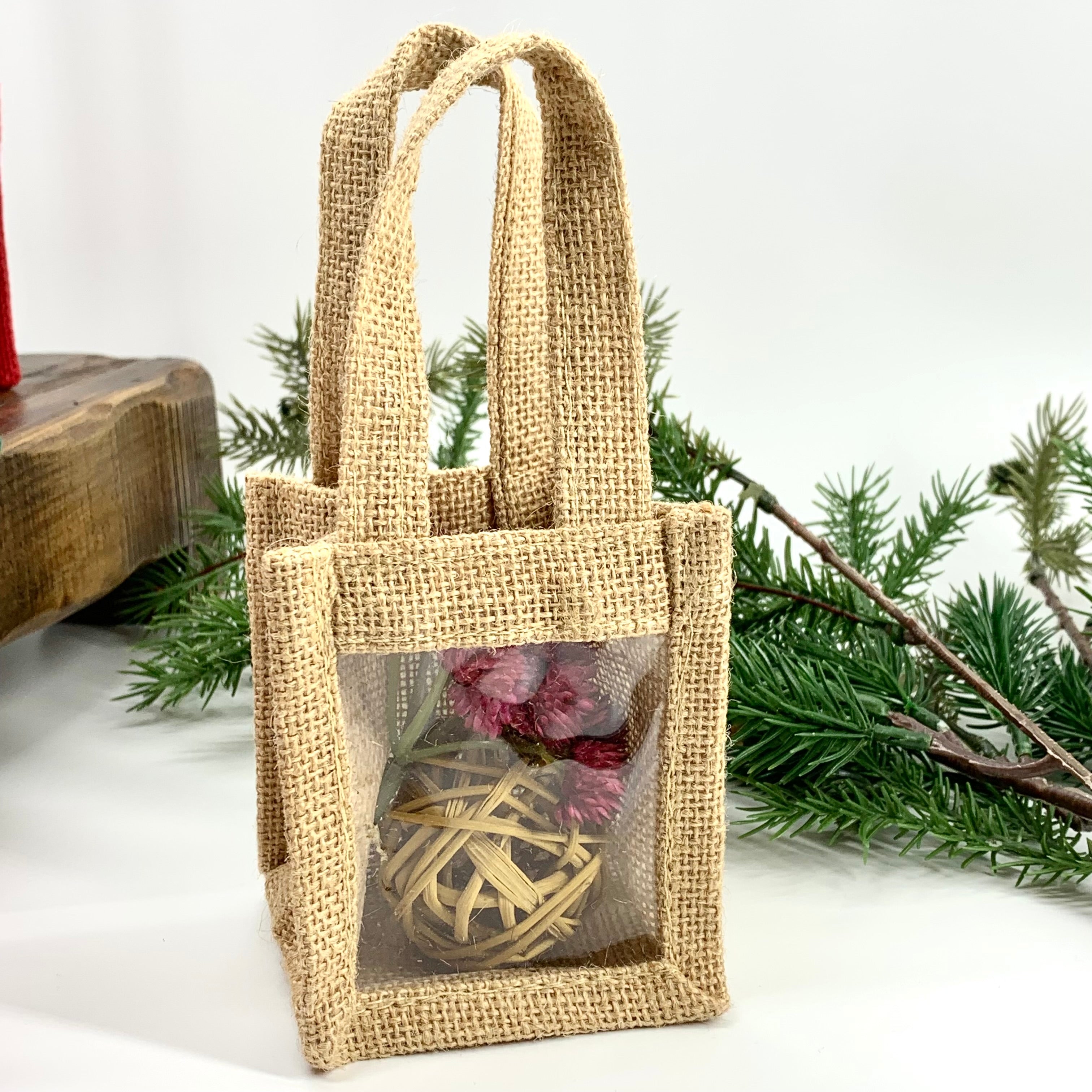 PETITE XS Jute Gift Bags, Reusable Bags : Natural