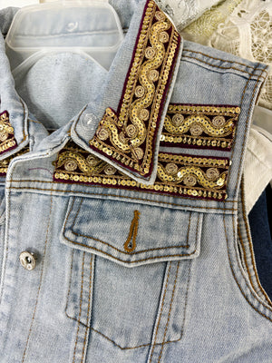 DENIM VEST JACKET - SIZE XS-SMALL