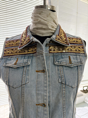 DENIM VEST JACKET - SIZE XS-SMALL