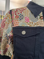 DENIM SHIRT JACKET SEQUIN WORK - SIZE MEDIUM