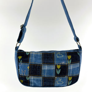 Trendy Denim Patchwork Shoulder Bag