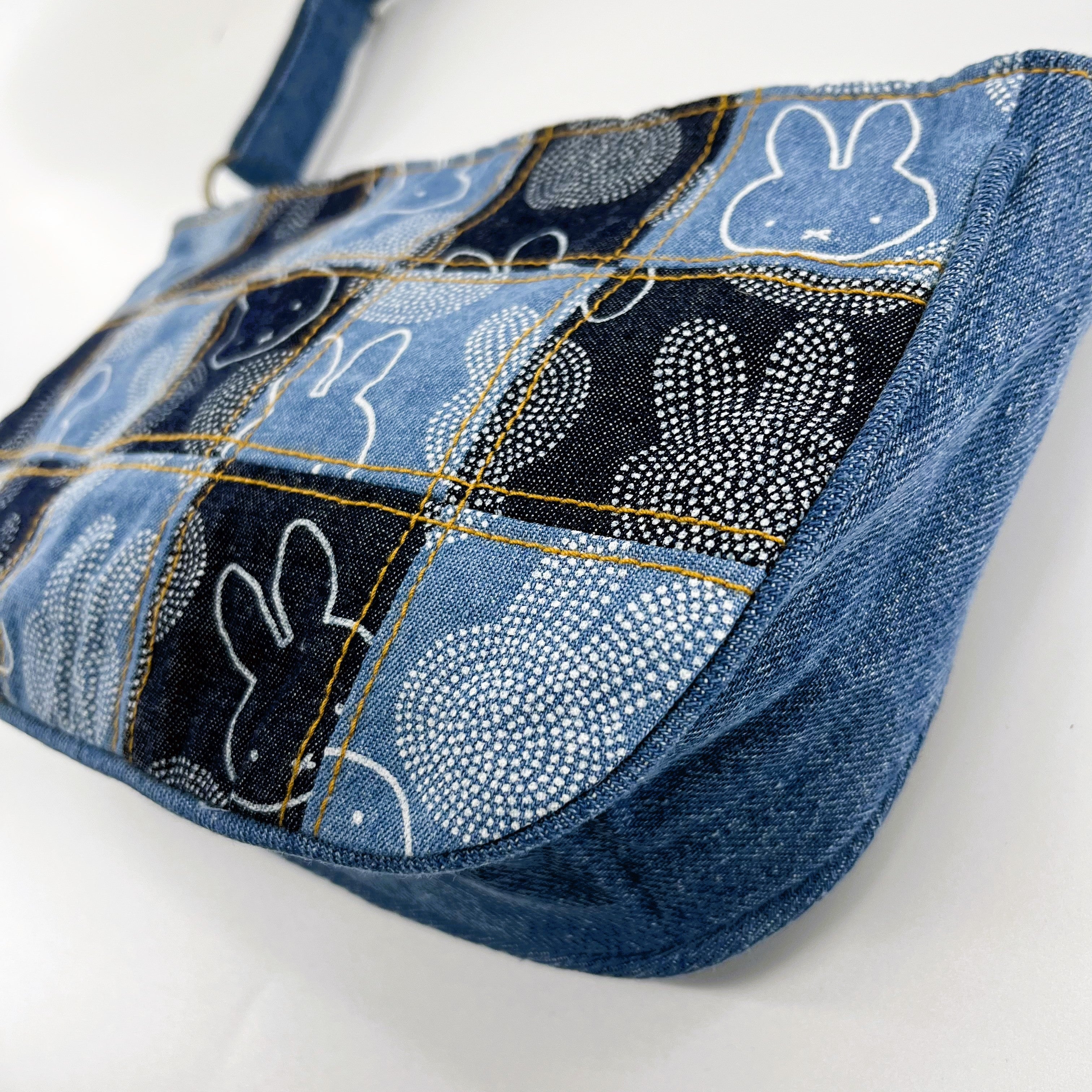 Trendy Denim Patchwork Shoulder Bag