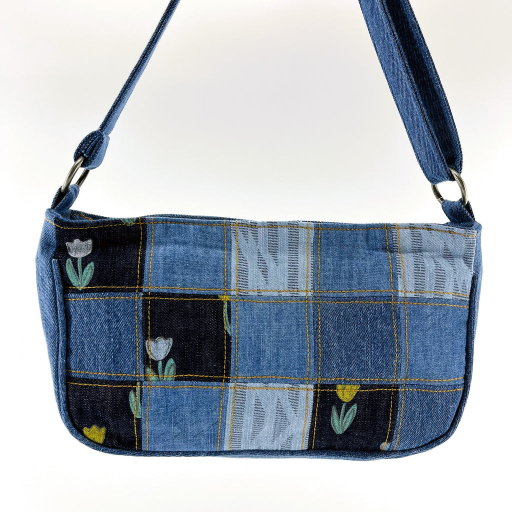 Trendy Denim Patchwork Shoulder Bag