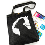 The Horse Lady - Denim Tote Bag | Charcoal Denim