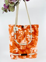 Acid Wash Upcycled Canvas Tote | Orange