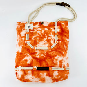 Acid Wash Upcycled Canvas Tote | Orange