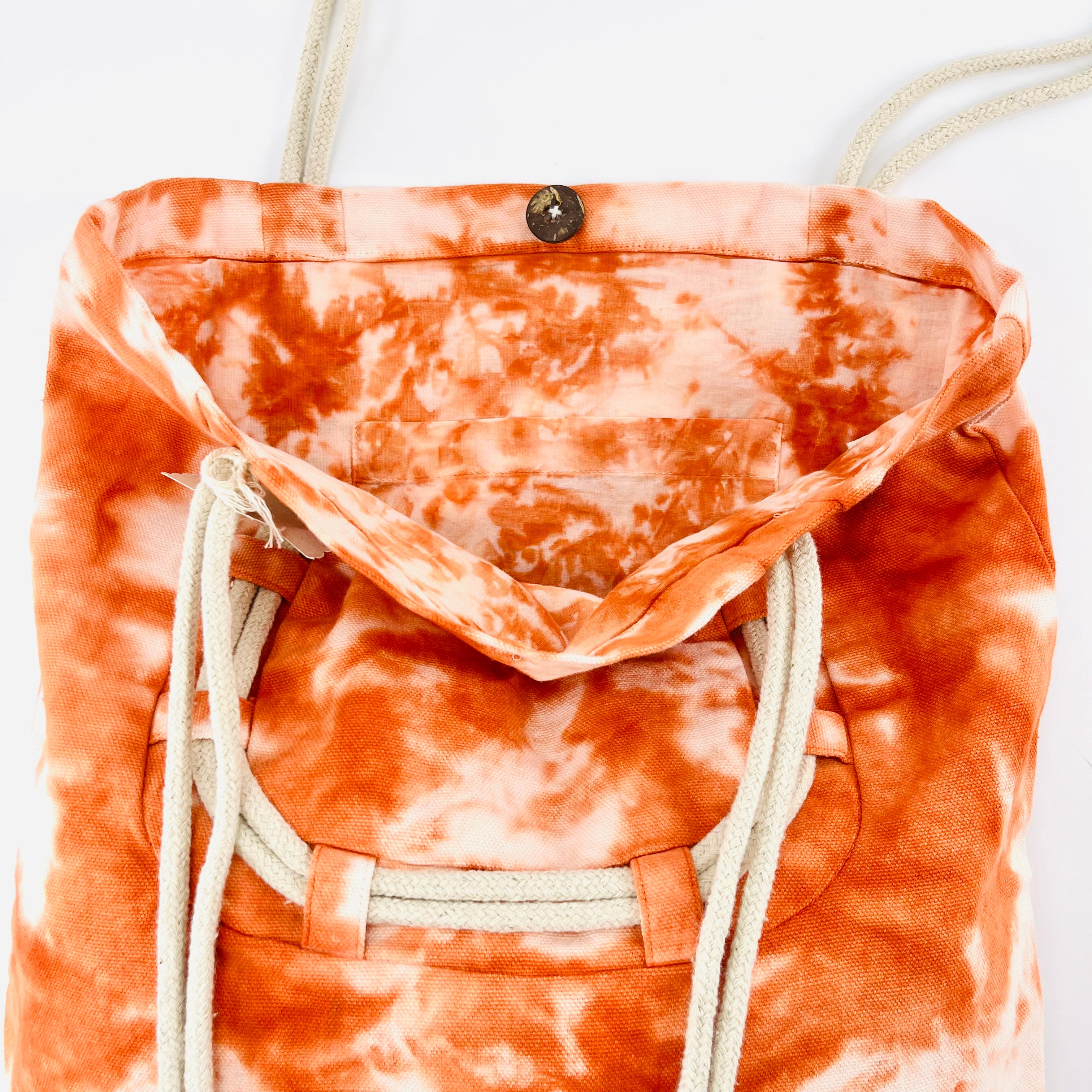 Acid Wash Upcycled Canvas Tote | Orange