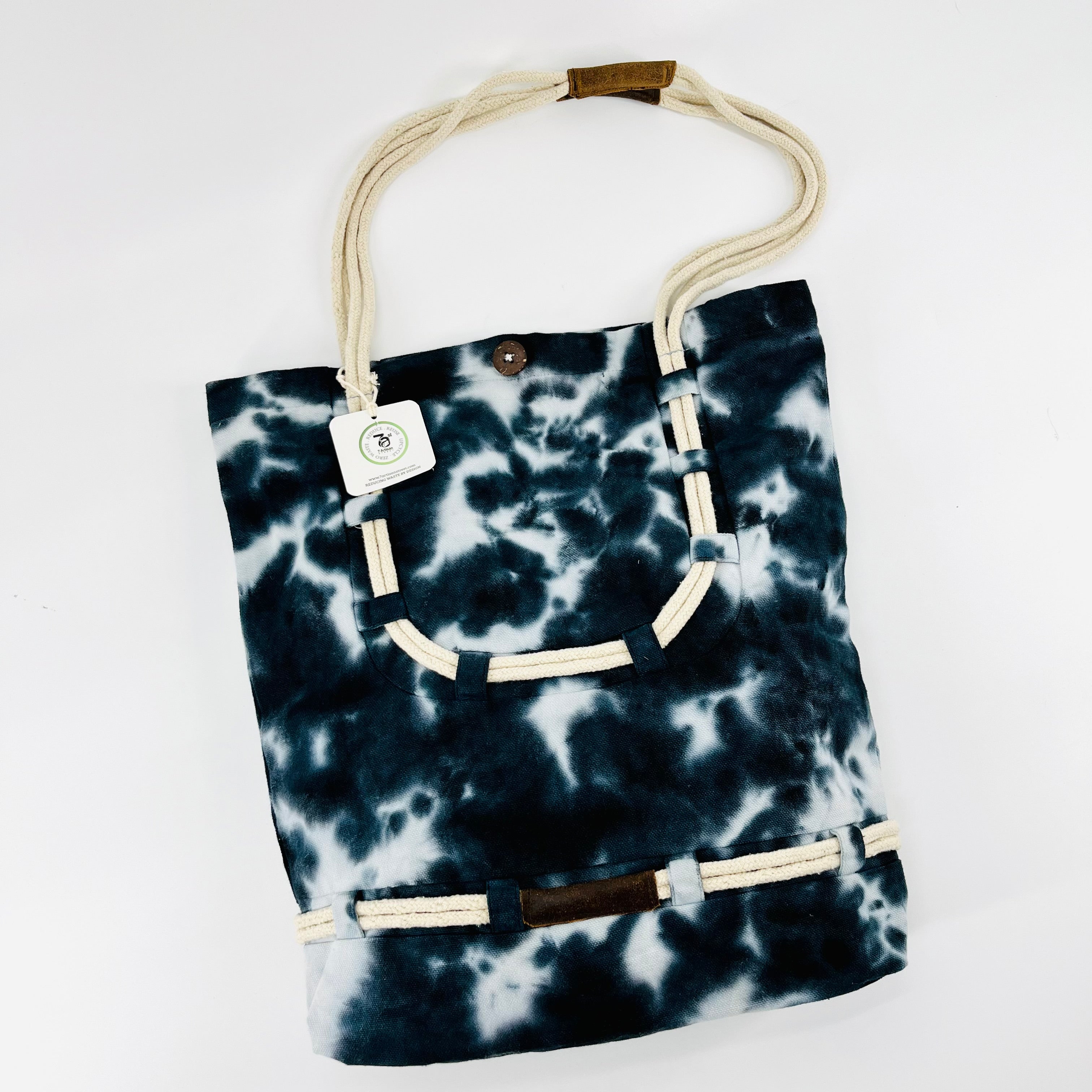 Acid Wash Upcycled Canvas Tote | Charcoal
