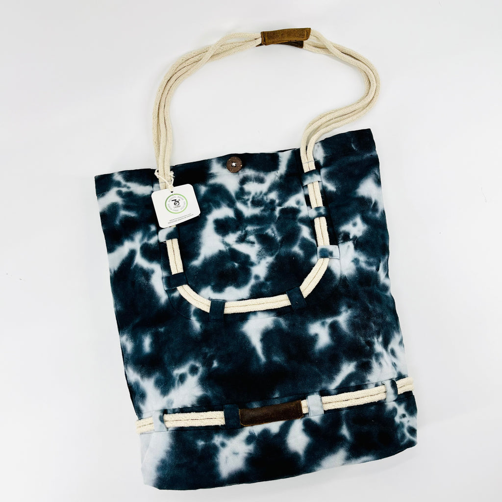 Acid Wash Upcycled Canvas Tote | Charcoal