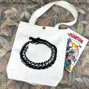 Ouroboros "the never ending cycle" Denim Tote Bag | WHITE Denim