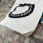 Ouroboros "the never ending cycle" Denim Tote Bag | WHITE Denim
