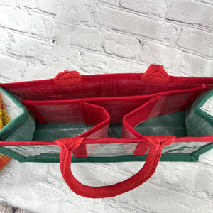 Holiday Collection; Reusable Gift Bags ; Red Handles