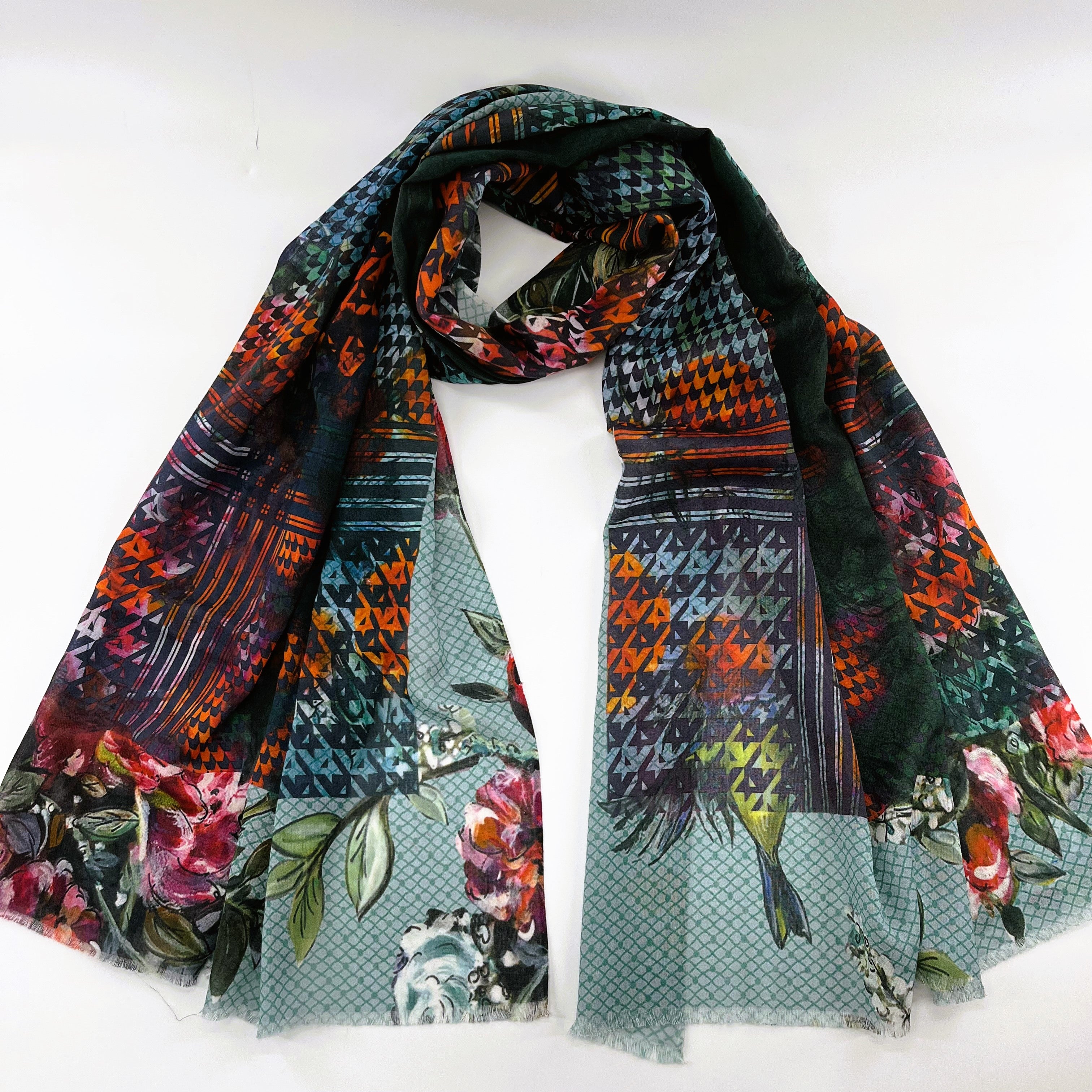 Cotton Printed Long Scarf; All Season Scarves