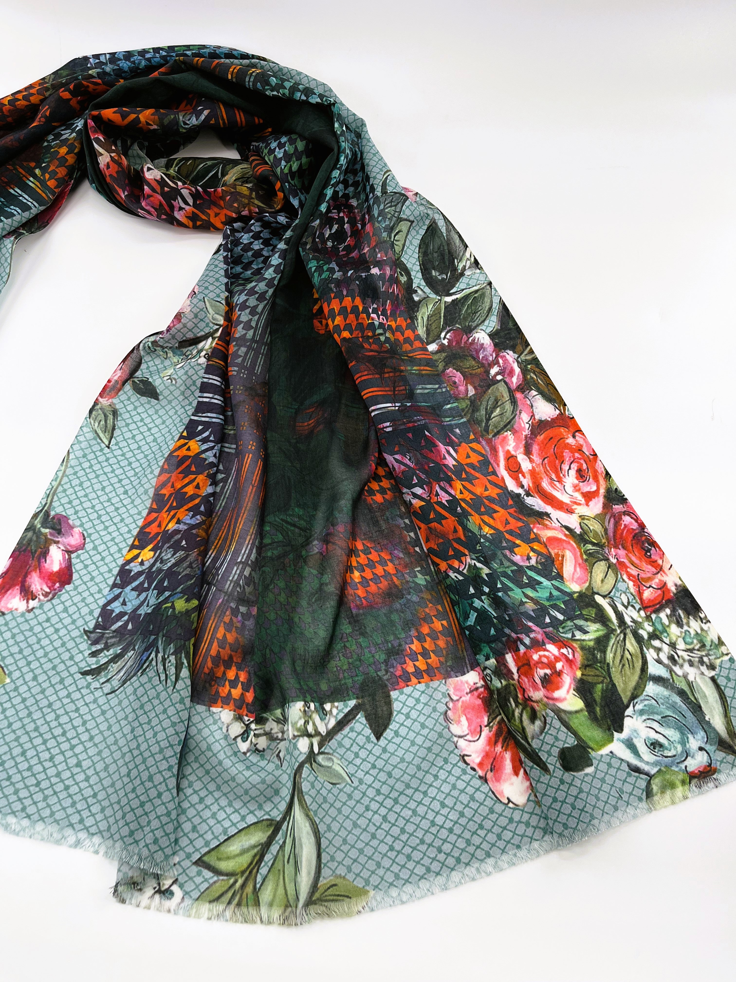 Cotton Printed Long Scarf; All Season Scarves