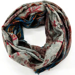 Fine Wool Silk Blend Scarves Kilam Inspired