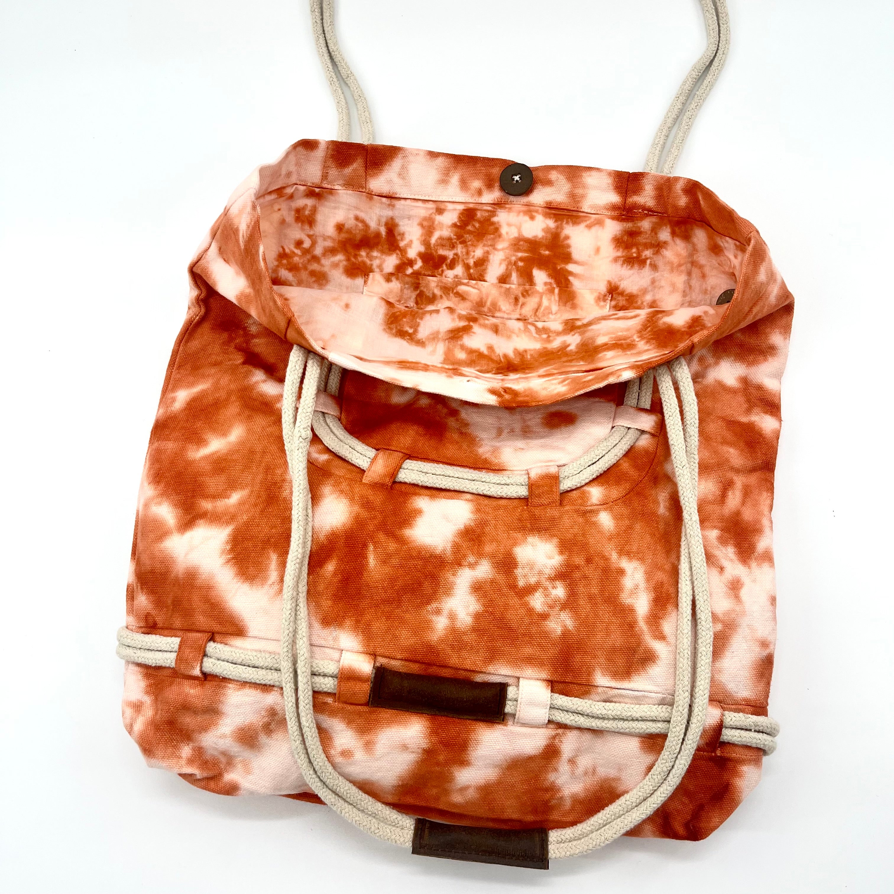 Acid Wash Upcycled Canvas Tote | Orange