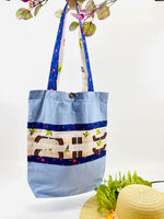 Large Upcycled Fabric Reusable Bags with Patchwork