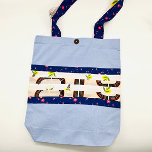 Large Upcycled Fabric Reusable Bags with Patchwork