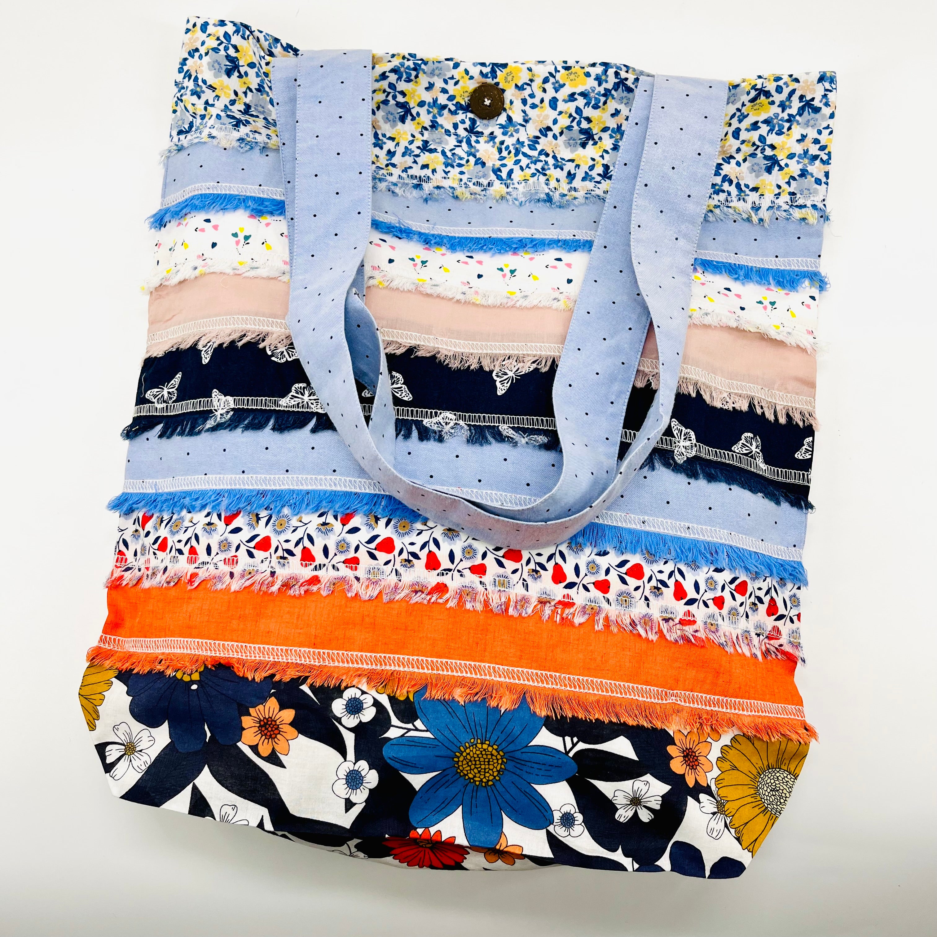 Upcycled Patchwork Fabric Reusable Bags