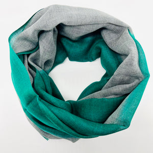 Wool Silk Blend Hand Dyed Scarves | Forest Green