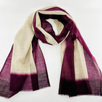 Wool Silk Blend Hand Dyed Scarves | Dark Purple