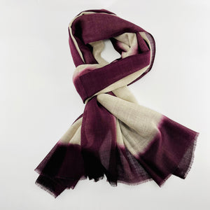 Wool Silk Blend Hand Dyed Scarves | Dark Purple