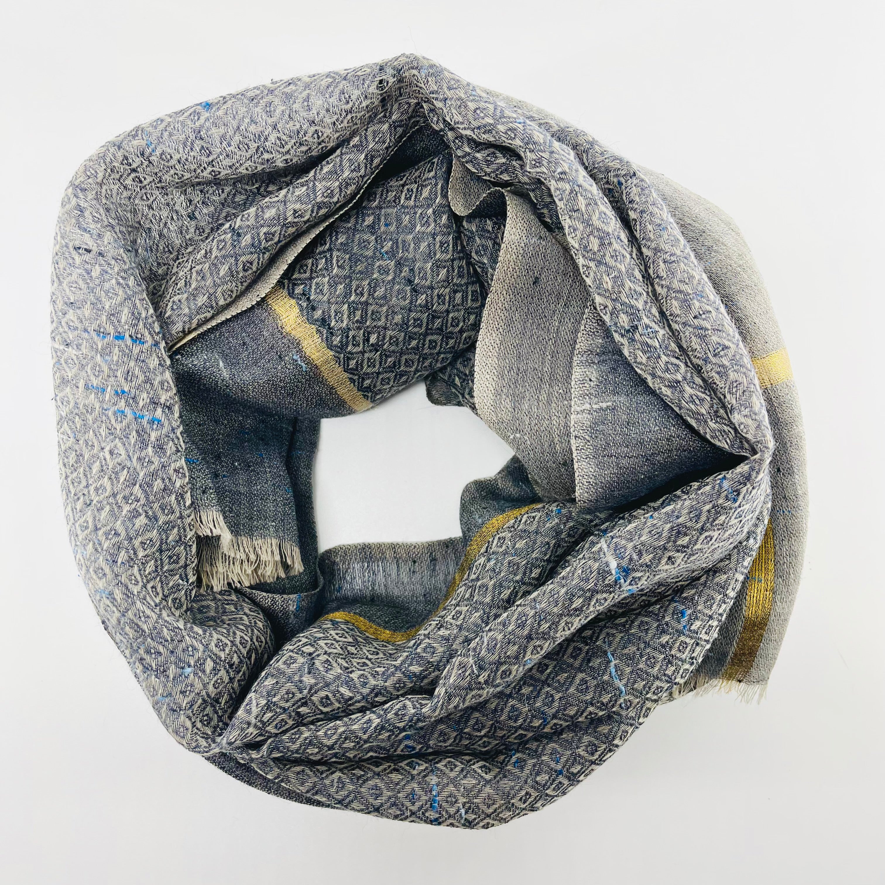 Shades of Grey Wool Silk Blend Scarf