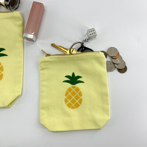 Pineapple Collection; Embroidered Pouches LEMON - SET OF 3