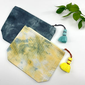 Multipurpose Zipper Pouches; Over-Dye Sky: LARGE