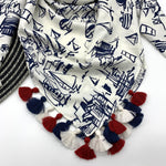 Sail Boat Large Square Summer and Fall Scarf, Sail Boats