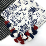 Sail Boat Large Square Summer and Fall Scarf, Sail Boats