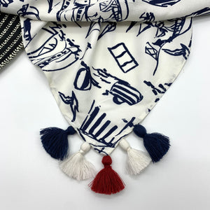 Sail Boat Large Square Summer and Fall Scarf, Sail Boats