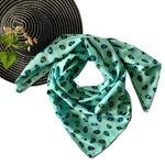 Large Cotton Printed Scarves, Lady Bugs - Aqua Green