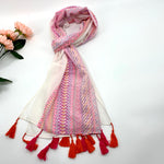 Long Scarf with Dual Color Tassels