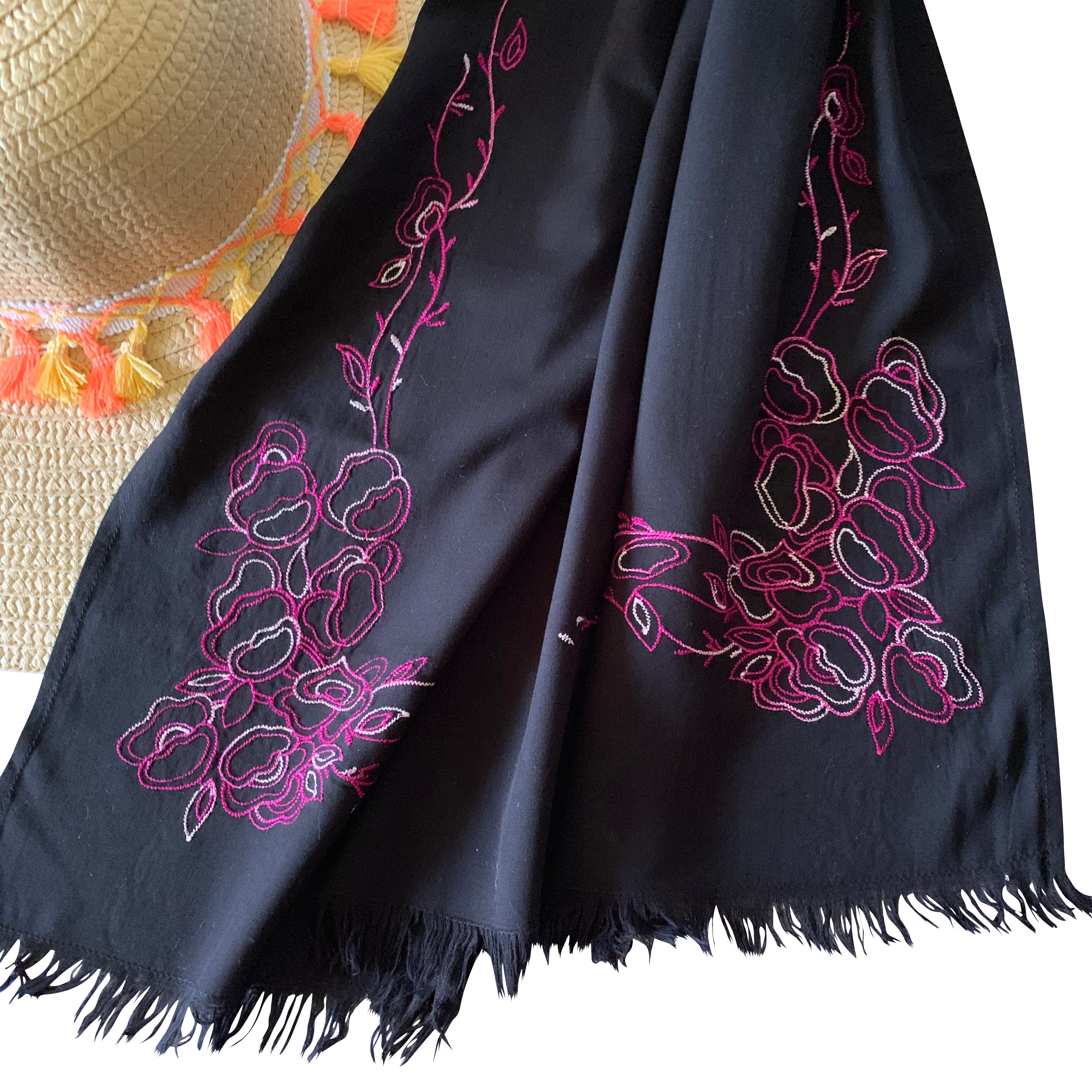 Threads & More Collection: Long Scarves: Black