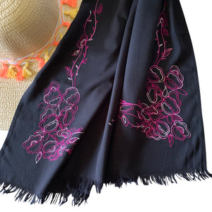 Threads & More Collection: Long Scarves: Black