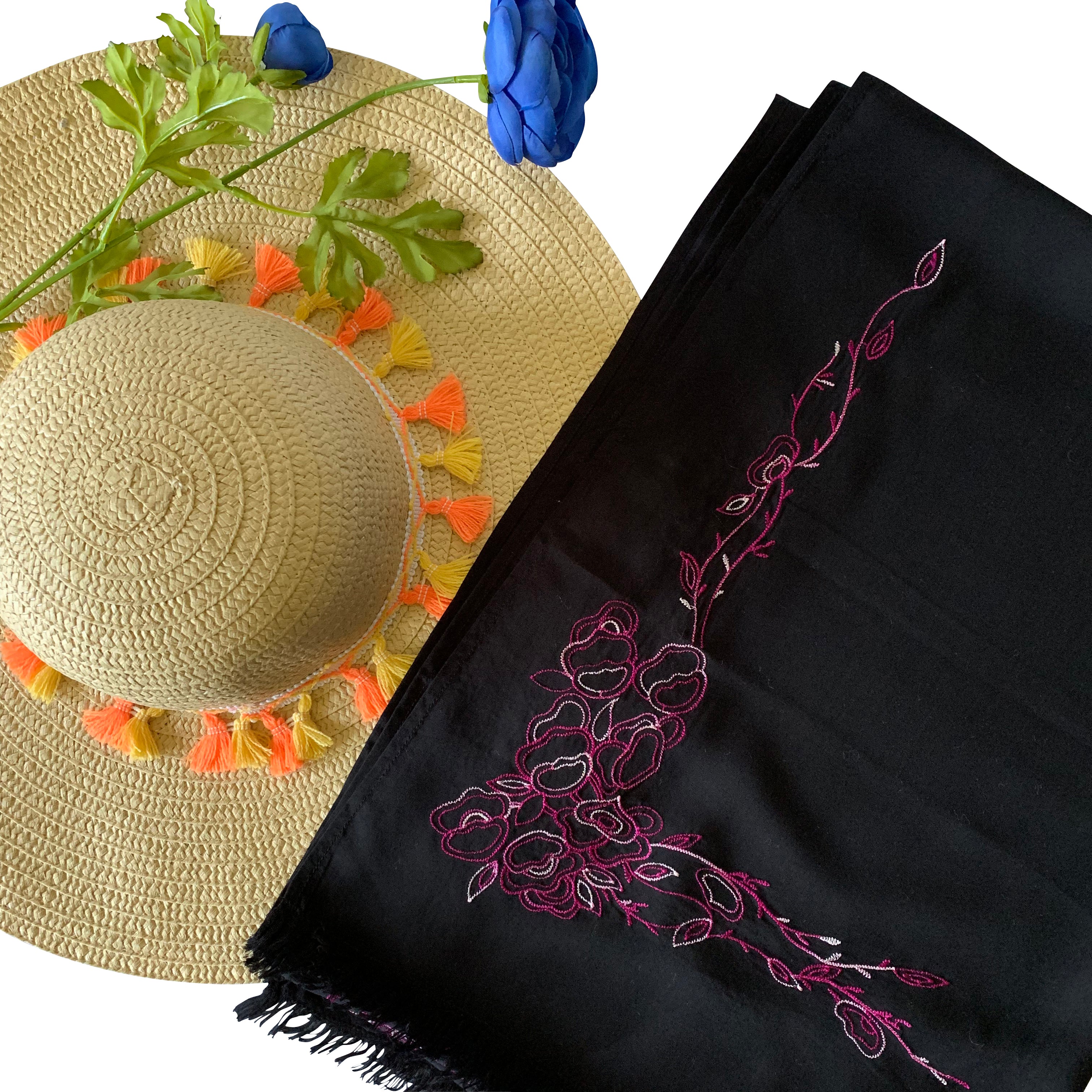 Threads & More Collection: Long Scarves: Black