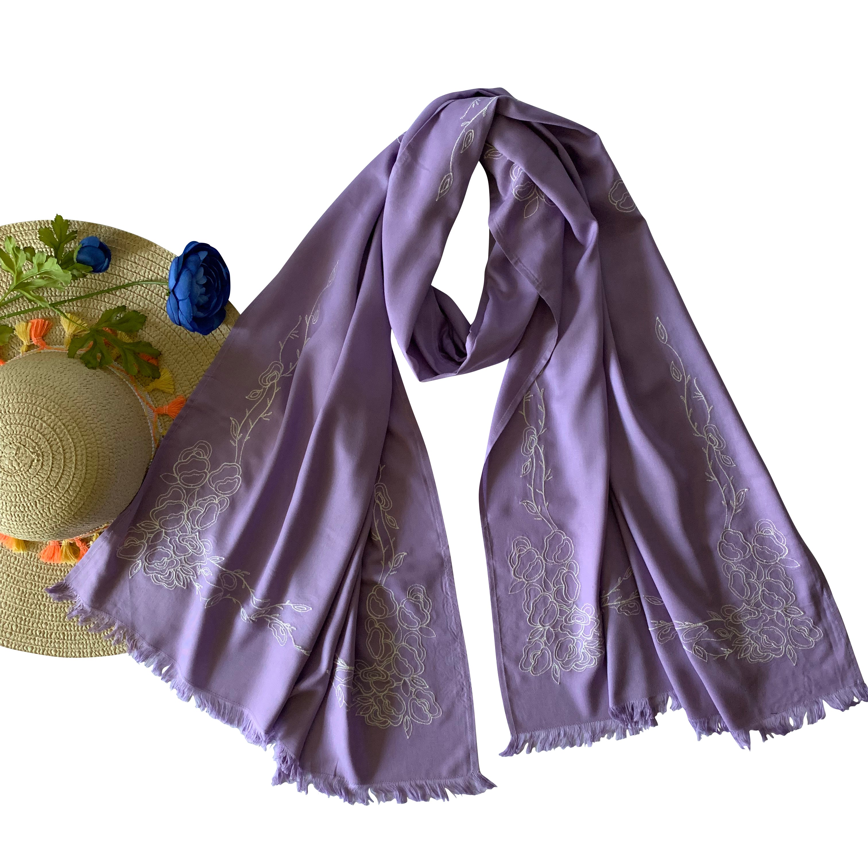 Threads & More Collection: Long Scarves: Lavender