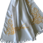 Threads & More Collection: Long Scarves: Sunlight Yellow Embroidery