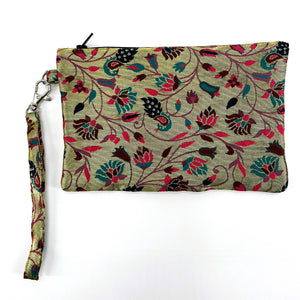 Brocade Wristlets : Large Zipper Pouches : Golden Garden