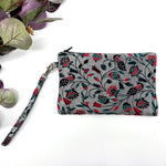 Brocade Wristlets : Large Zipper Pouches : Silver Garden