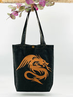 Dragon - Denim Tote Bag | Charcoal Black Denim