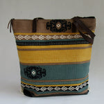 Large CANVAS TOTE / SHOULDER Bag with Leather Handles