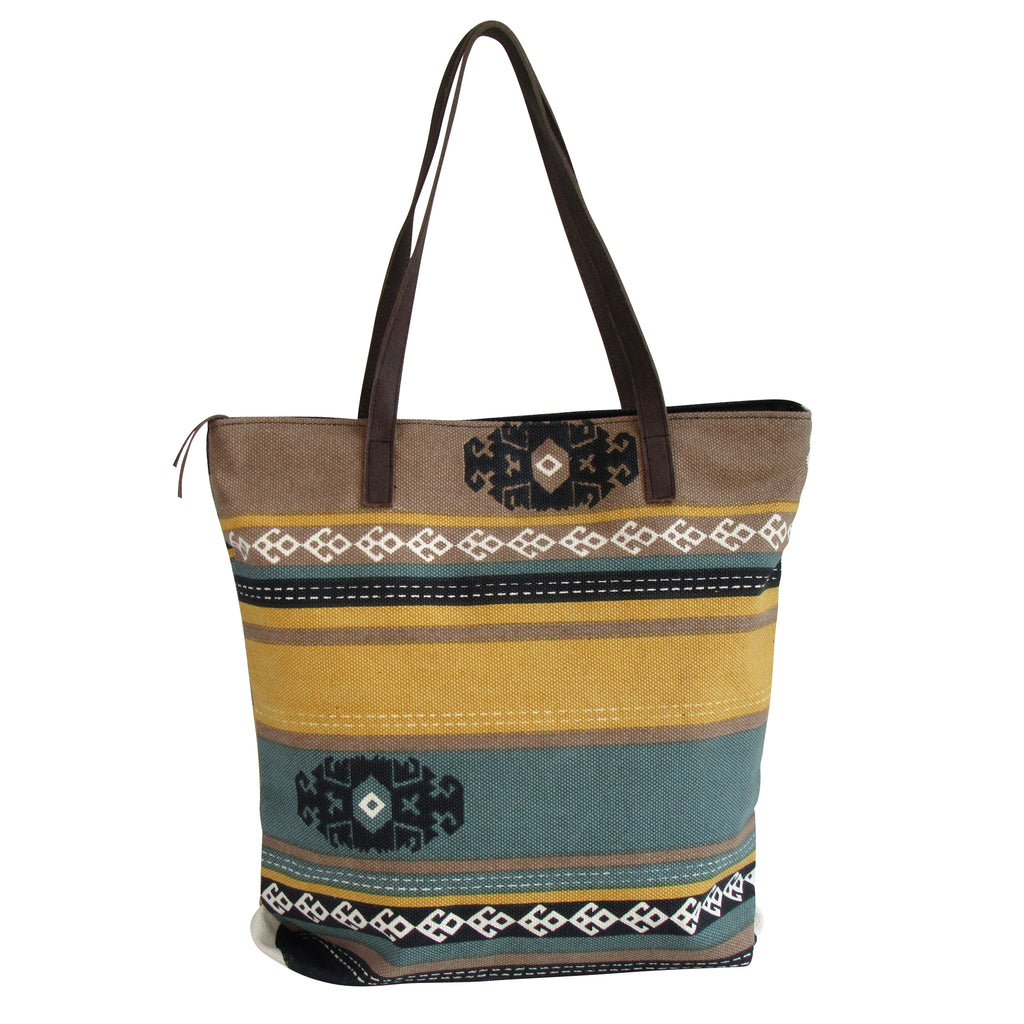 Large CANVAS TOTE / SHOULDER Bag with Leather Handles