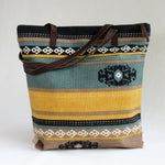 Large CANVAS TOTE / SHOULDER Bag with Leather Handles