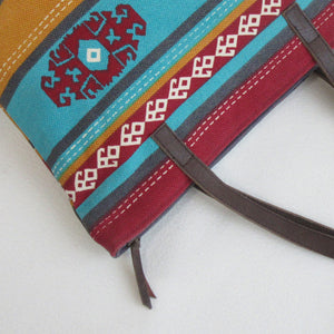Large CANVAS TOTE / SHOULDER Bag with Leather Handles