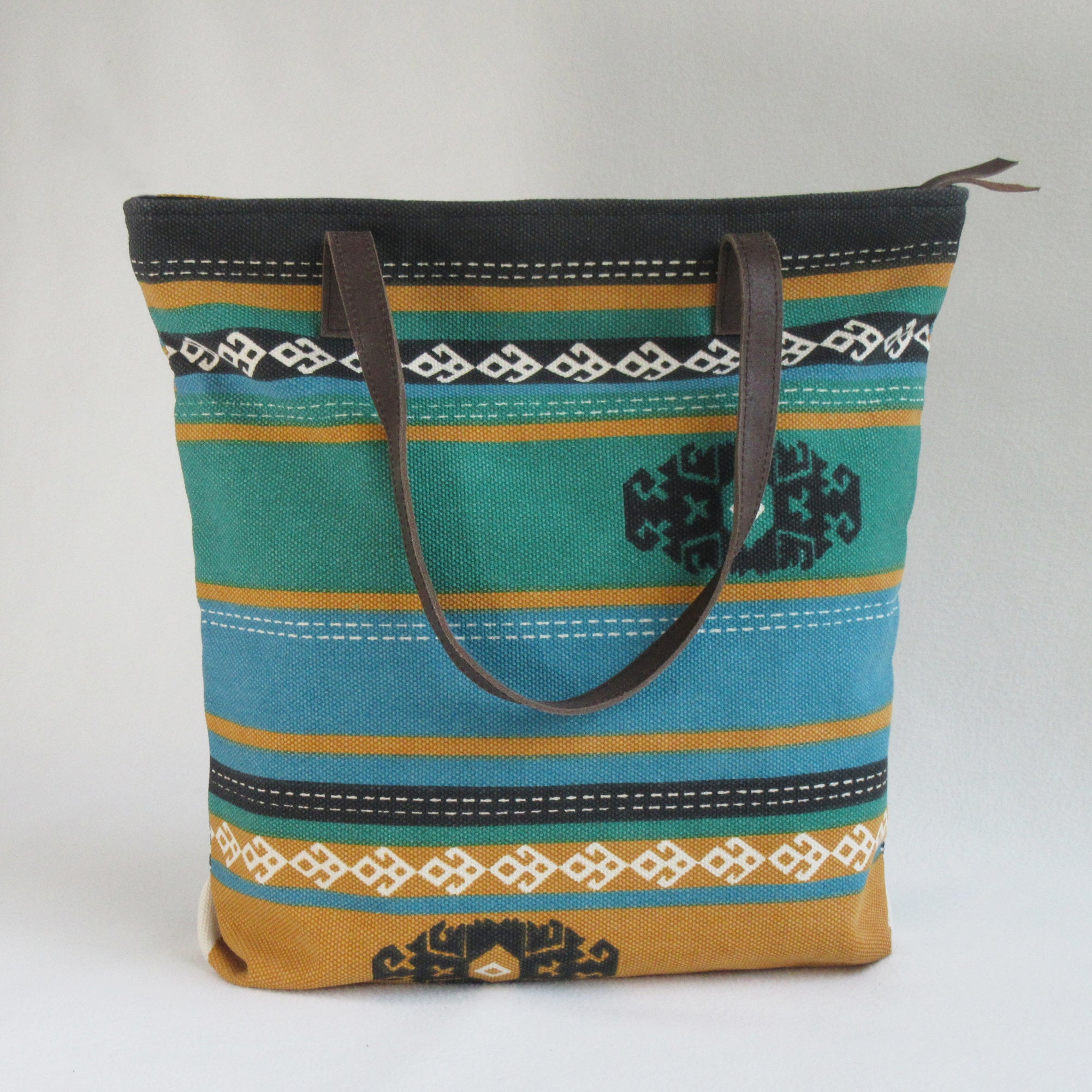 Large CANVAS TOTE / SHOULDER Bag with Leather Handles